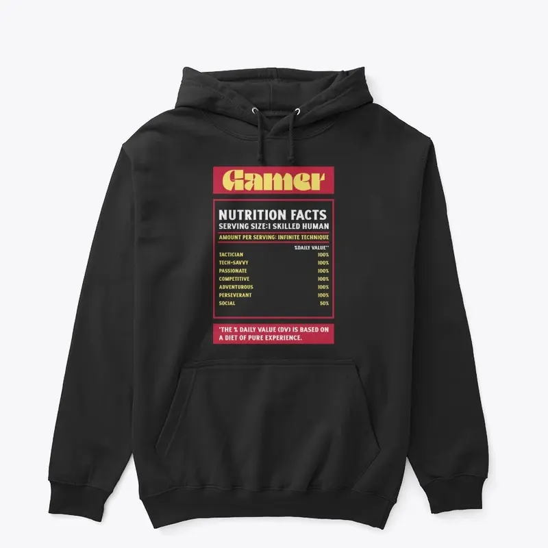 Gamer Nutrition Facts T-Shirt Design